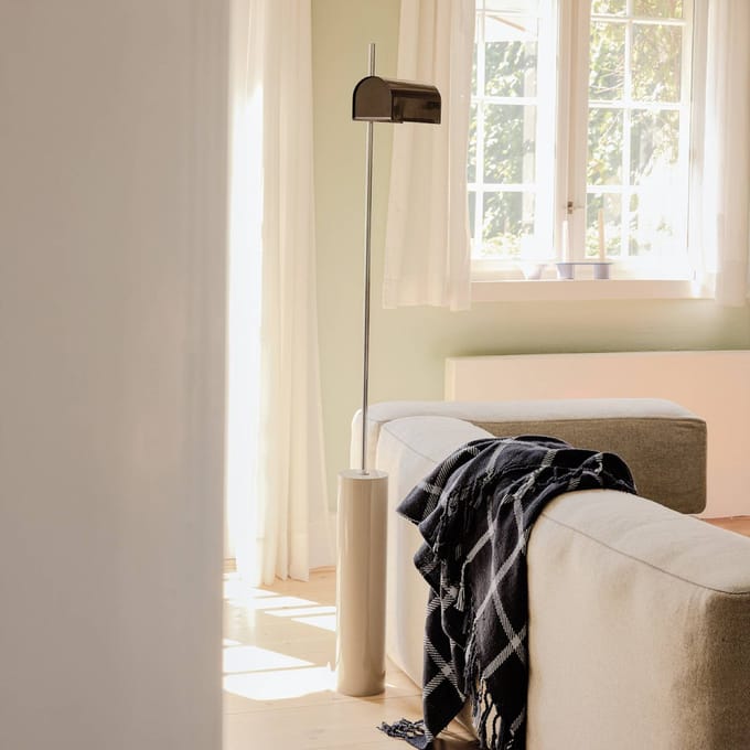 Hübsch LED vloerlamp Reflector, bruin, hoogte 160 cm, ijzer