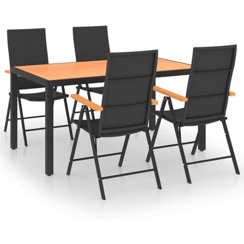 vidaXL - 5-delige - Tuinset - zwart - en - bruin