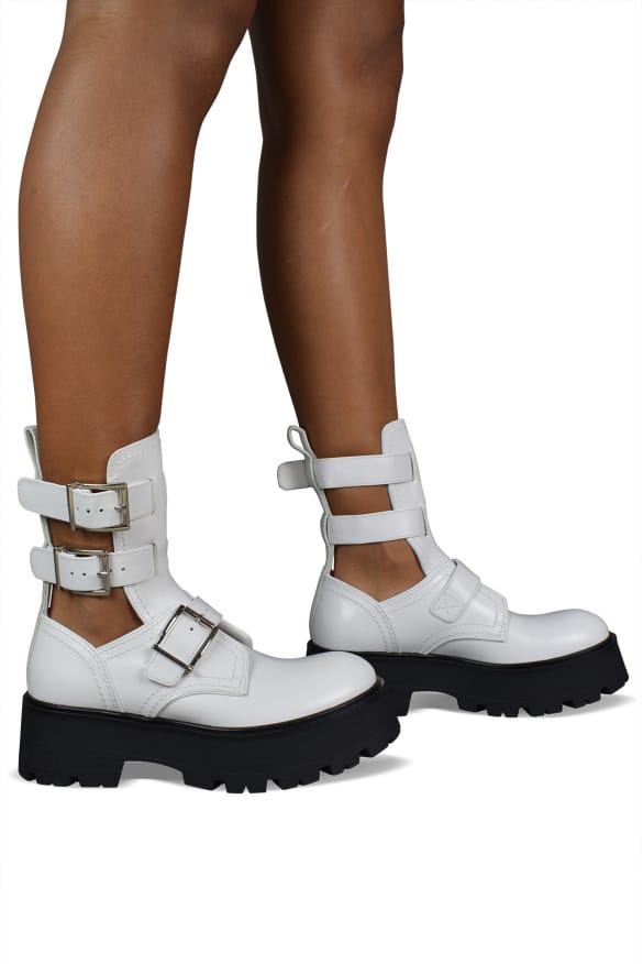 Alexander McQueen Rave gesplaarzen wit
