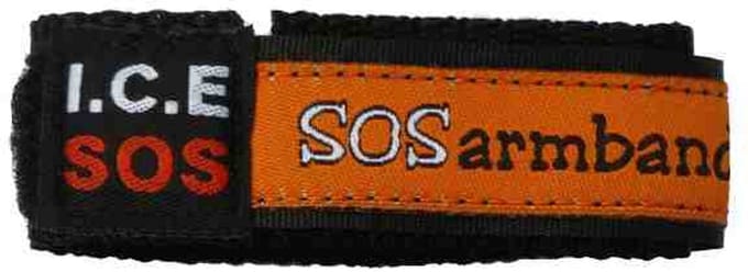 ICE SOS armband oranje SMALL (3 - 9 jaar)