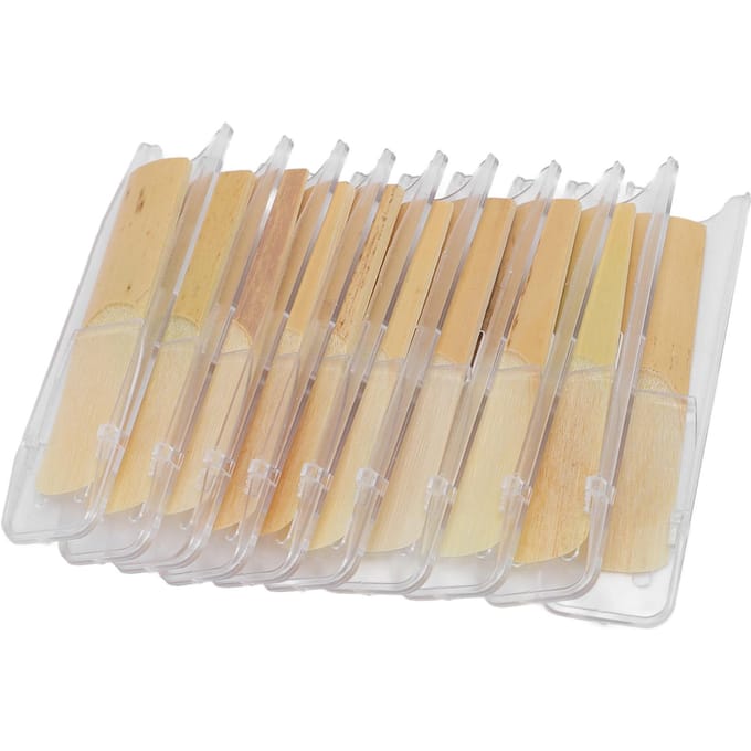 10 Stuks Eb Saxofoonrietjes Sterkte 3.0 Medium Hardheid Saxofoonrietjes met Individuele Clip beige
