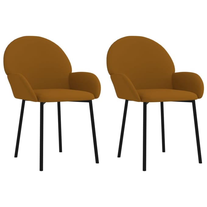 vidaXL - Eetkamerstoelen - 2 - st - fluweel - bruin
