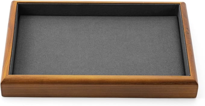 Famanu – Massief houten sieradenschalen, stapelbaar en multifunctioneel, donkergrijs