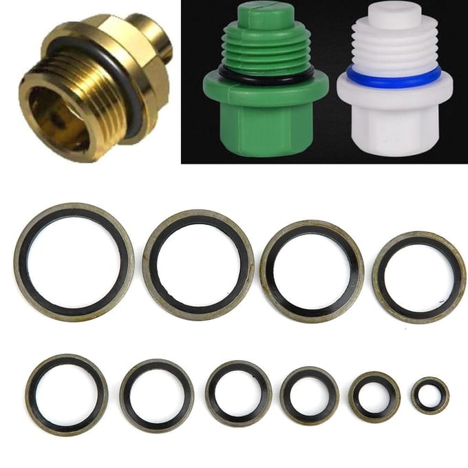180 stuks M6M24 Olieaftapplug Pakking Onderlegring Set Gevulkaniseerde Afdichtring Kit