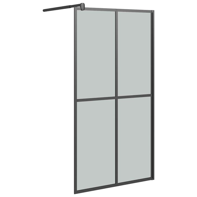 vidaXL - Inloopdouchescherm - 100x195 - cm - donker - gehard - glas