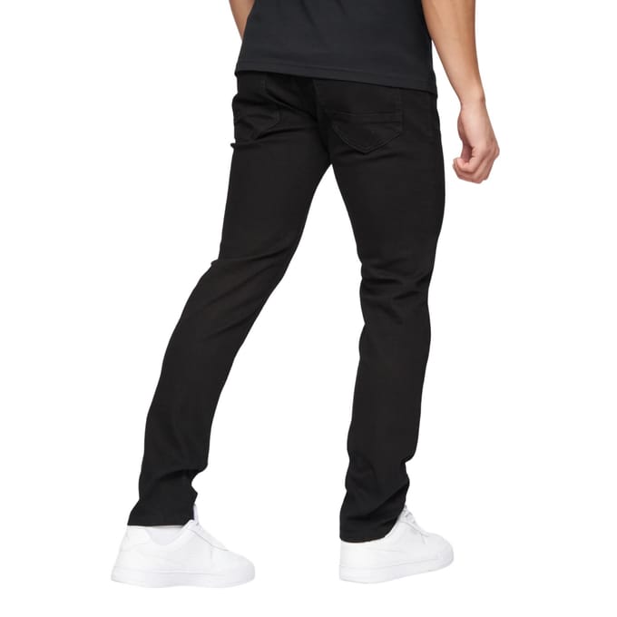 Crosshatch Heren Buraca Denim Slim Jeans (Zwart)