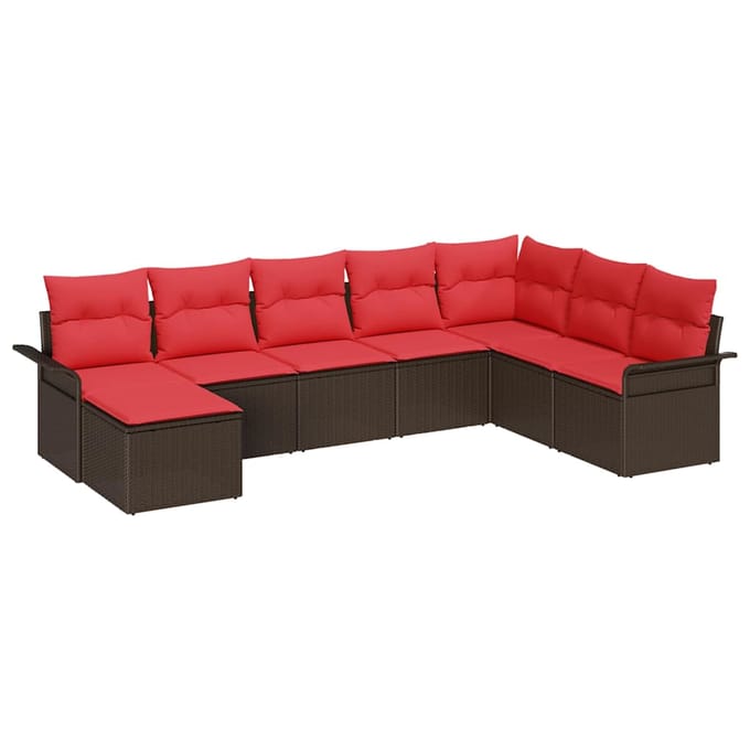 vidaXL - Tuinbank - Set - 8 - st - Beige - Poly - rattan