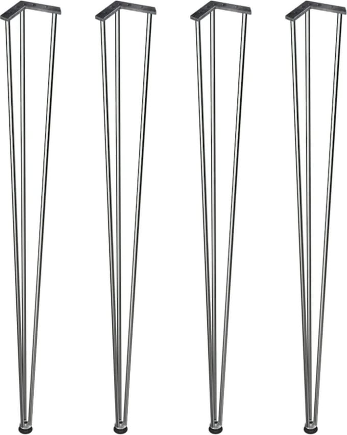 Set van 4 Metalen Tafelpoten - Zilver - 42 cm - Modern/Industrieel