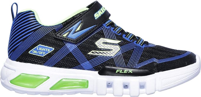 Skechers Flex-Glow Jongens Sneakers - Black/Blue/Lime