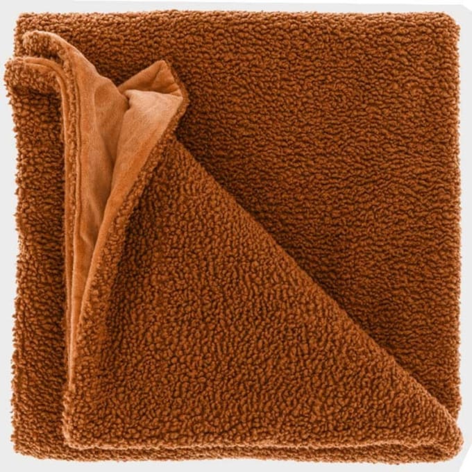 Unique Living plaid romie 150x200cm leather brown
