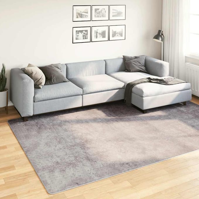 vidaXL - Vloerkleed - wasbaar - 190x300 - cm - grijs