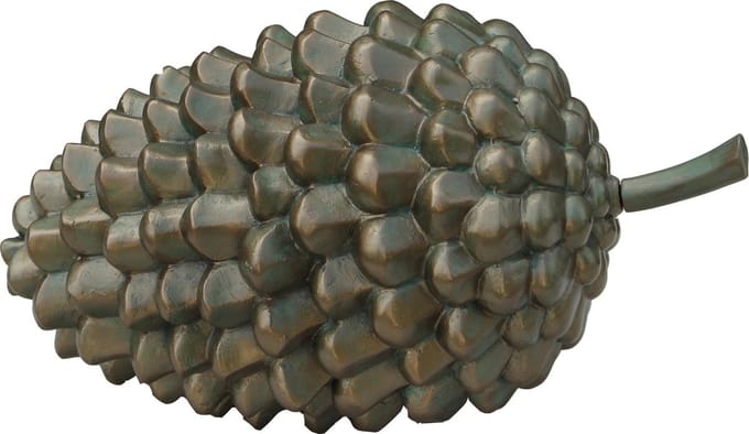 dennnenappel fiberstone hoog 36 cm bronskleurig decoratief