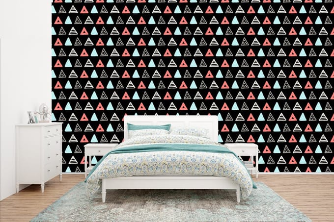 Behang - Fotobehang Jongens - Design - Driehoek - Breedte 435 cm x hoogte 260 cm