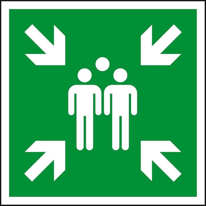 Verzamelplaats bord - aluminium - E007 600 x 600 mm