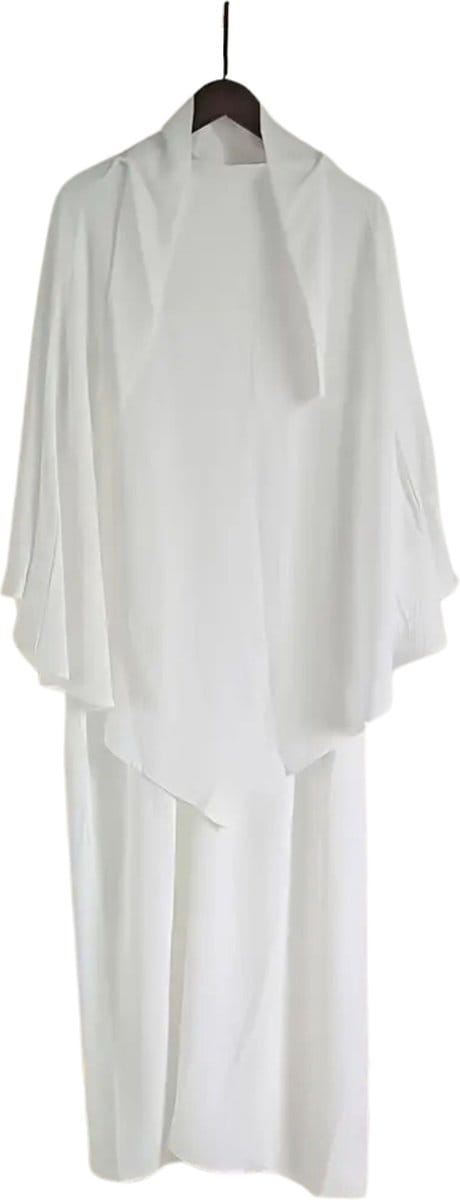 Nivard Islamitische Kleding - Djellaba Dames - Moslim Kleding - Arabisch Dames Kaftan - Alhamdulillah - Wit