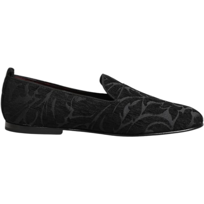 Dolce & Gabbana Zwarte Brokaat Instapschoenen voor Mannen