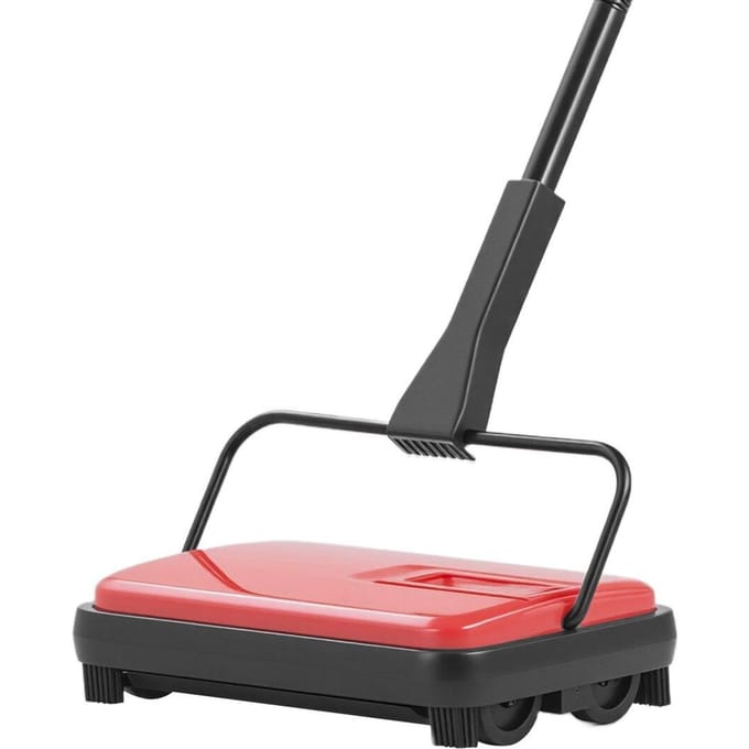 Balayeur de sol manuel pour tapis Largeur 170 mm Chemins de balayage Rouge