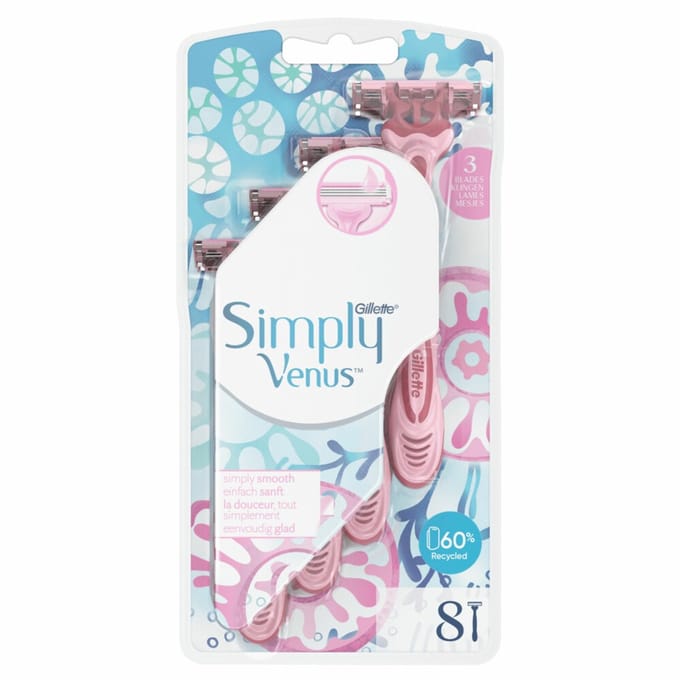 Gillette Simply Venus 3 Blade Disposable Razors 8 st