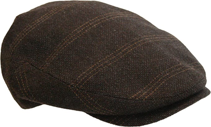 Winterpet met voering Flatcap Faustmann bruin met licht streepje mt 59