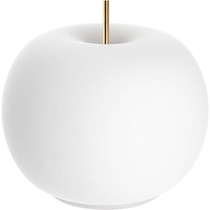 kdln LED tafellamp Kushi, wit/messing, Ø 17 cm, glas