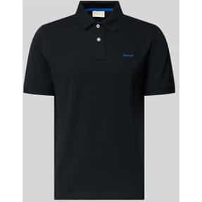 Gant Polo Contrast Piqué Short Sleeve Subtle Stretch Zwart / male