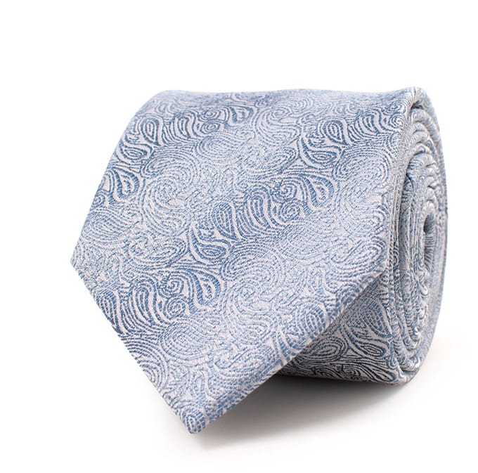 TRESANTI | GIANVITO | Silk tie with faded paisleys | Blauw