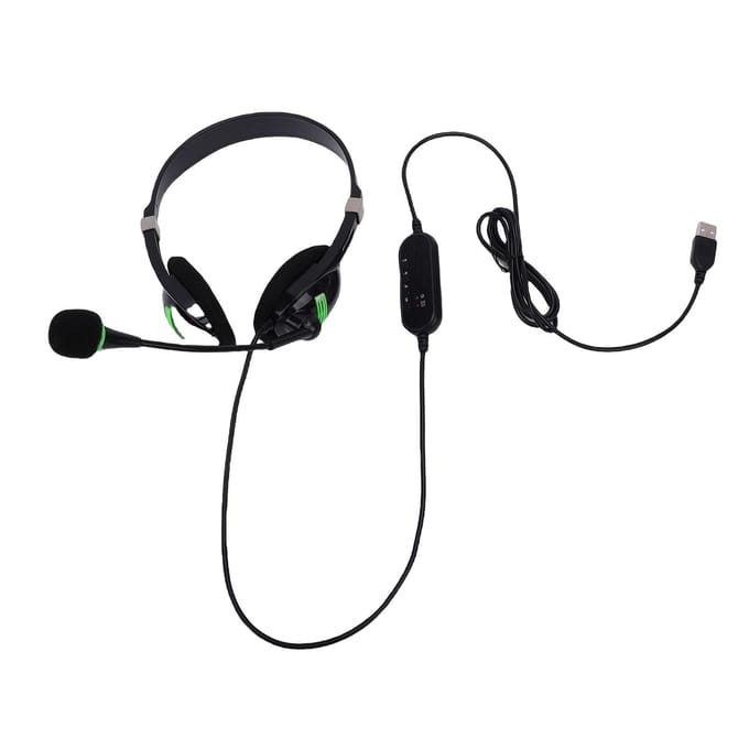 USB Headset met Microfoon Ruisonderdrukking In-Line Bediening HD Stereo Bedrade Telefoon Headset voor PC Computer Laptop Bellen