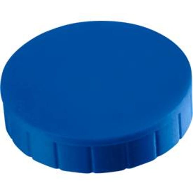 MAUL Magneet rond 10 stuks 0,3 kg kunststof Ferriet bruchsicher erodiert lackiert Ø 2 x 0.75 cm blauw