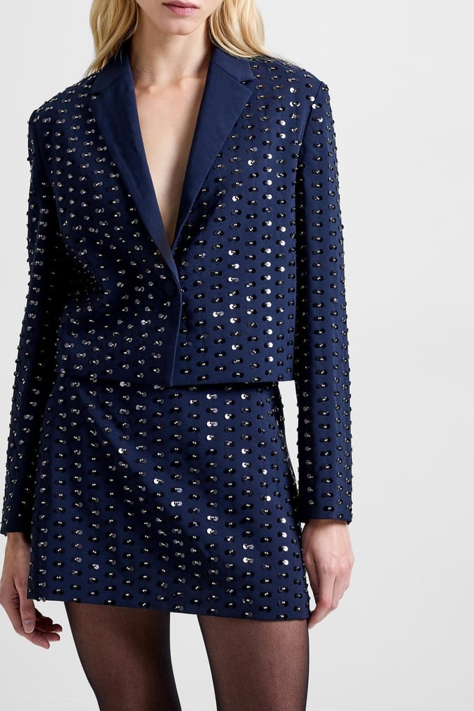 French Connection Sherry Embellished Blazer Navy Größe: S | Blazer Outlet | Damen | Blau