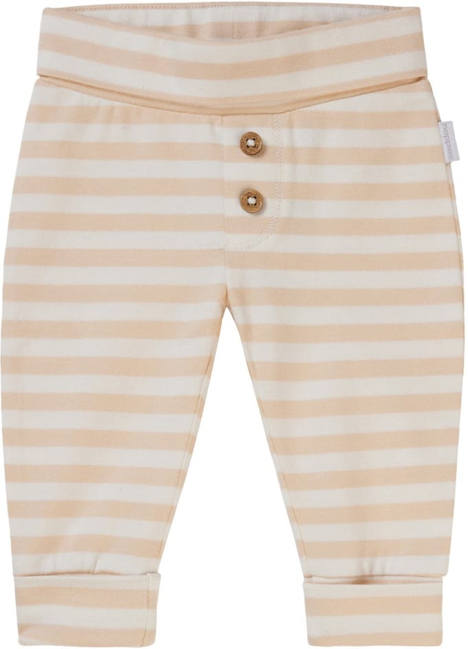 Noppies Unisex Pants Baxley slim fit stripe Unisex Broek - Biscotti - Maat 68