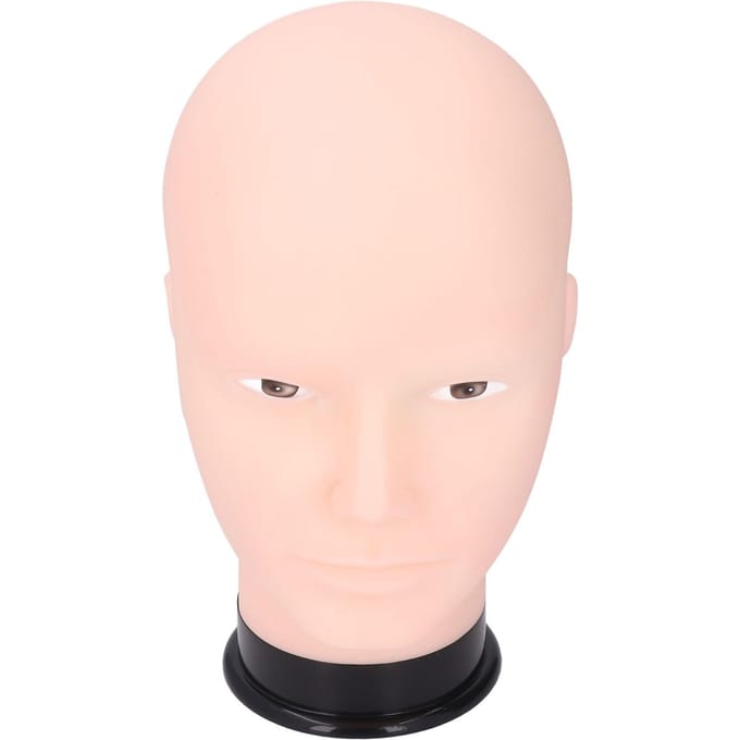 Kale Mannequin Hoofd Model PVC Veelzijdig Pruik Hoed Display Mannelijk Mannequin Hoofd voor Salon Schoonheidsschool Without makeup beige