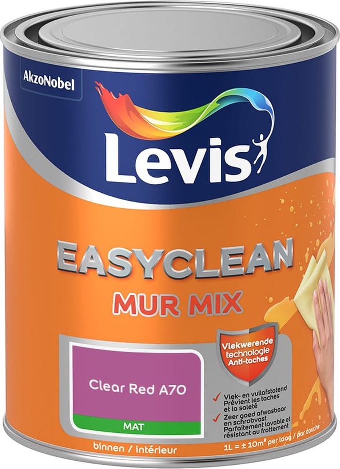 Levis - Easyclean Mur Mat Mix - Clear Red A70 - Mengverf - 1 L