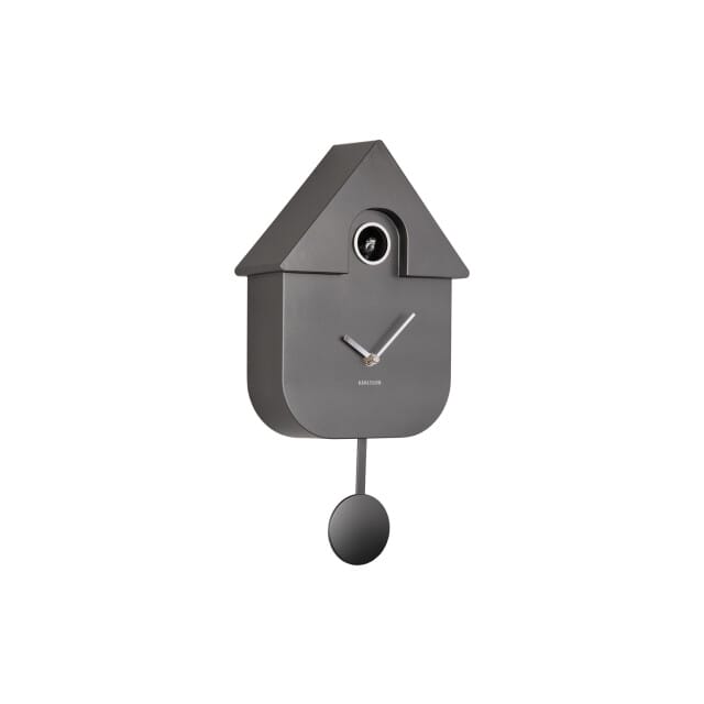 Karlsson - Wandklok Modern Cuckoo Metallic - Metallic dark grey