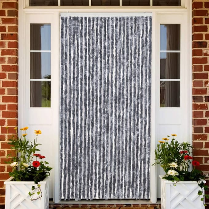 vidaXL - Vliegengordijn - 100x200 - cm - chenille - zilver
