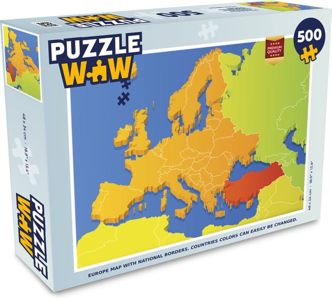 Puzzel Kaarten - Europa - Kleuren - Legpuzzel - Puzzel 500 stukjes