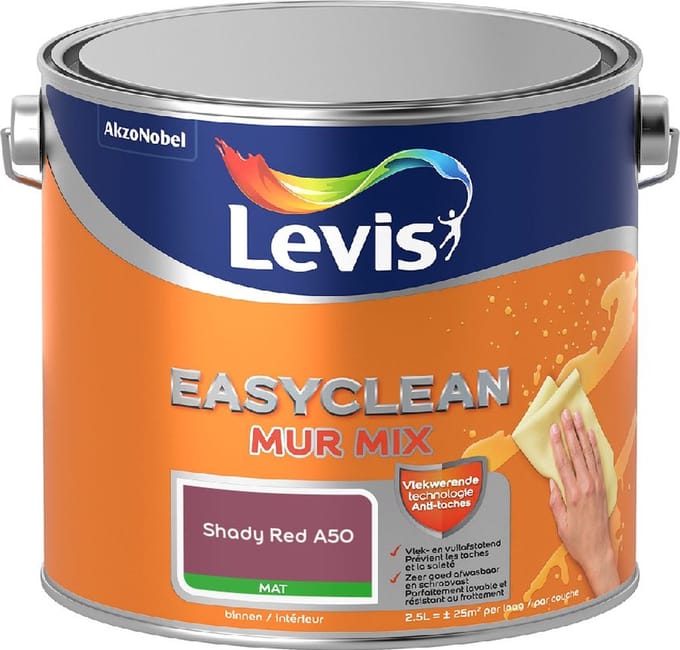 Levis - Easyclean Mur Mat Mix - Shady Red A50 - Mengverf - 2,5 L
