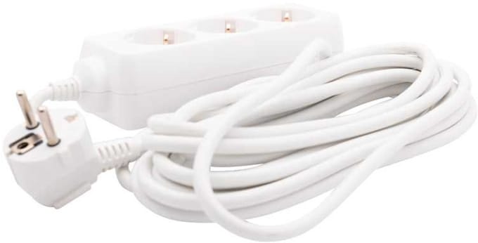 Benson Stekkerdoos - 3-voudig - 5 meter - geaard - wit - CE-gekeurd