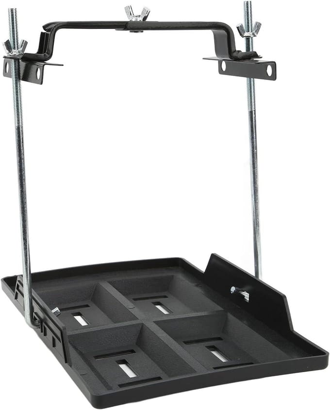 Batterijhouder - Accubak - Auto Beveiligen - Verstelbare Beugel - 30 x 20 x 8 cm - Zwart