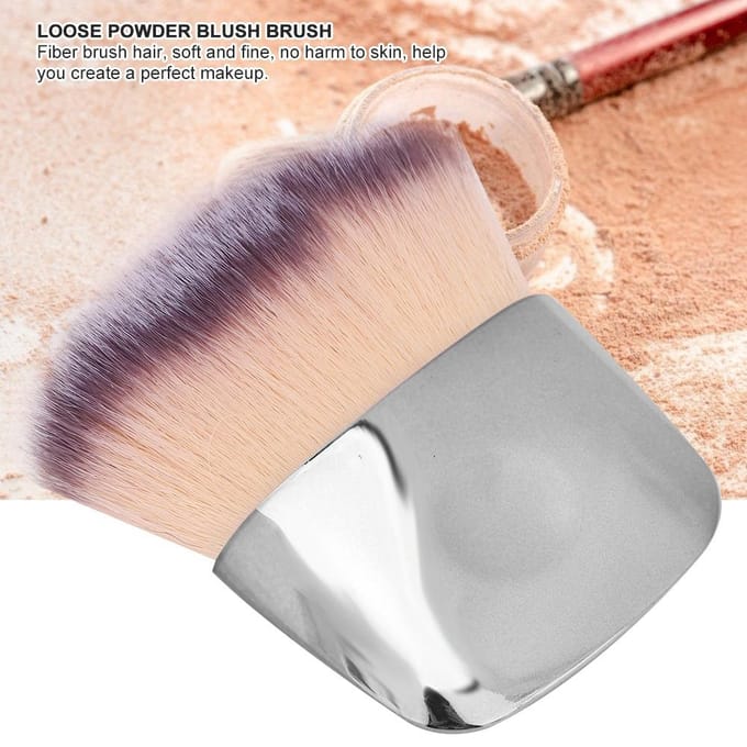 Mini Multifunctionele Make-up Kwast Draagbaar Zacht Poeder Blush Kwast Schoonheidstool Zilver zilver