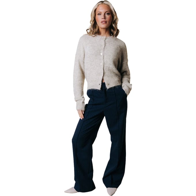 Colourful Rebel Rus Pinstripe Pintuck Straight Pants- M