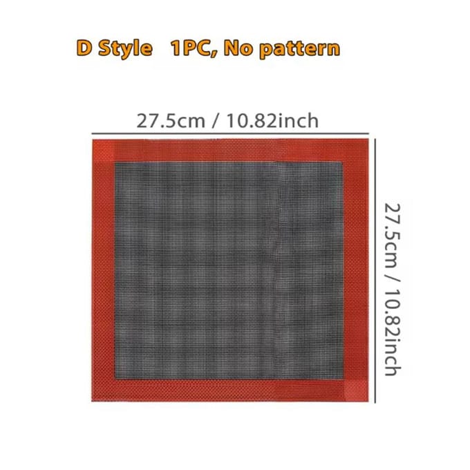 1PC Tapis de Cuisson en Silicone Perforé, 2 Côtés avec Motifs Bouffée & Rond, Doublure de Four Réutilisable Antiadhésive, pour Biscuits Macarons Pain D-Small black
