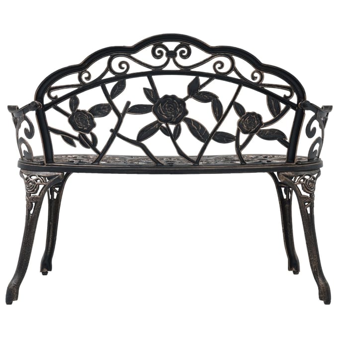 vidaXL - Bistrobank - 100 - cm - gietaluminium - bronskleurig