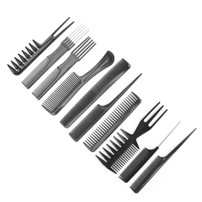 10 stuks Professionele Haarstyling Kam Set Salon Kappers Kammen Set Kappers Kam Set gray