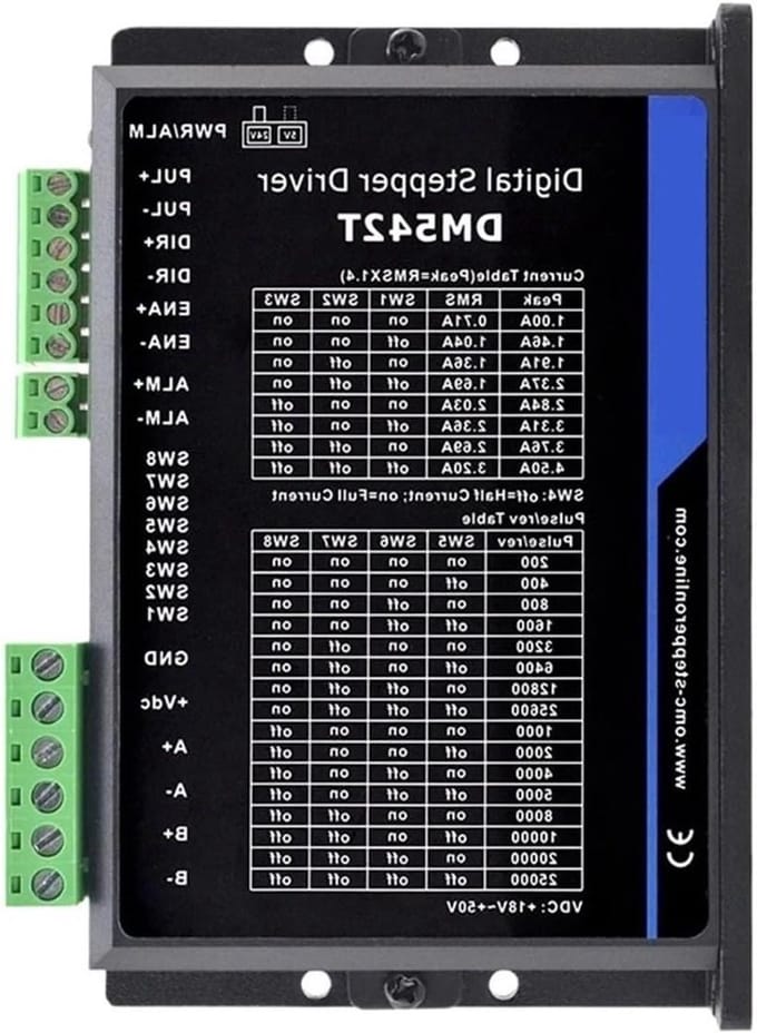Stepper Motor Driver - Motorcontroller Digitale - Precisie Bewegingscontrole - 2-Fase Digitale Controller - 1.0-4.2A 20-50VDC - Zwart