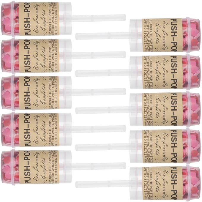 10 stuks Push Pop Confetti Poppers Kanon Bruiloft Afstuderen Geslacht Onthulling Verjaardagsfeest Benodigdheden white