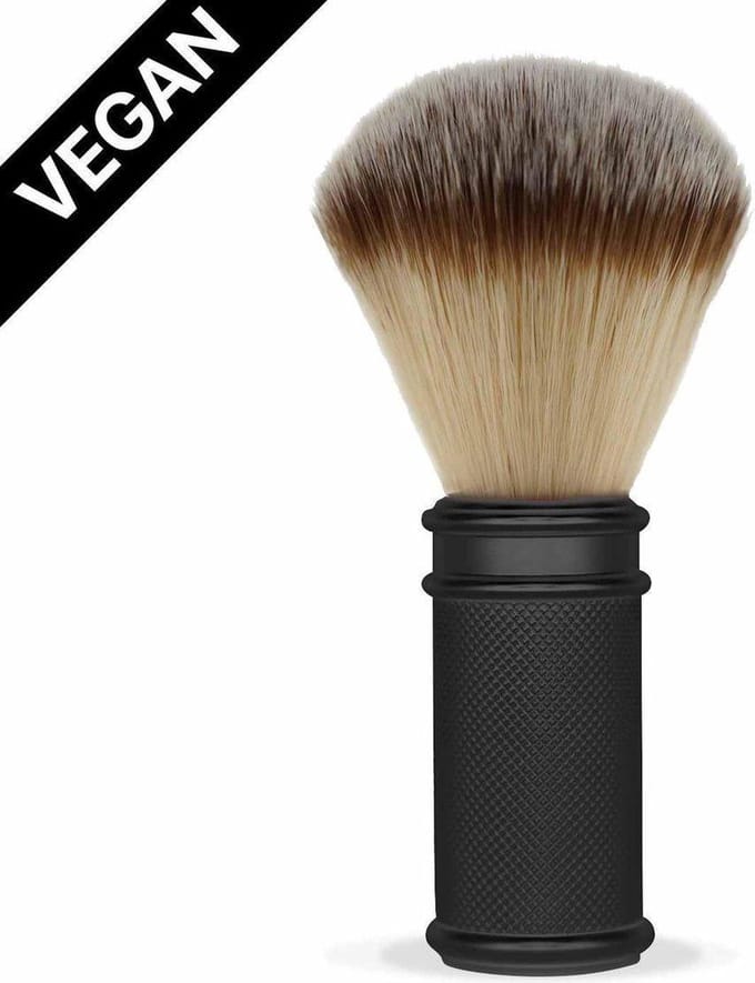 Bamboozy Scheerkwast Mat Zwart Messing voor Safety Razors - Vegan Synthetisch