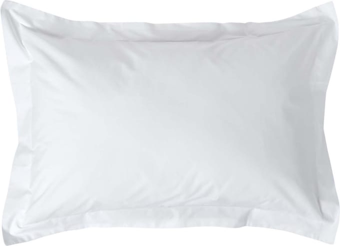 Homescapes Kussensloop 50x75 cm met Rand (Oxford) – Wit – 100% Egyptisch Perkal Katoen – 200 TC