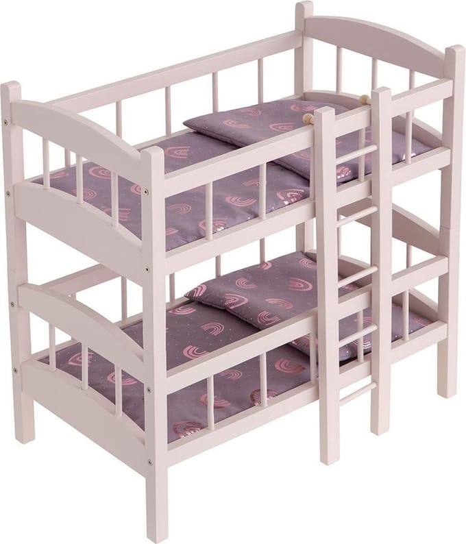 howa Poppen Stapelbed "Rainbow" hout met beddengoed 24402