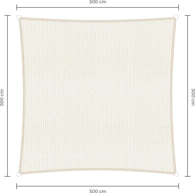Sunfighters vierkant schaduwdoek - 5 x 5 m - Wit - Waterdoorlatend