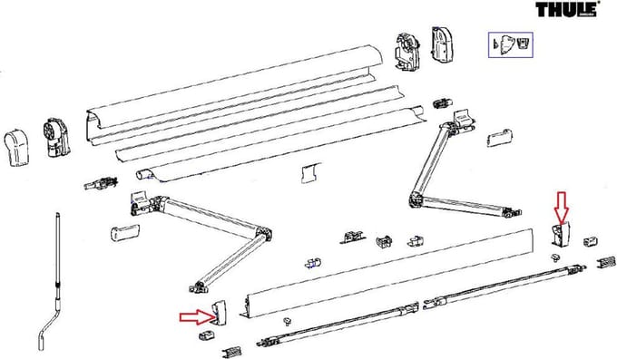 Thule 4900 LH&RH Eindkappen voorlijst antra